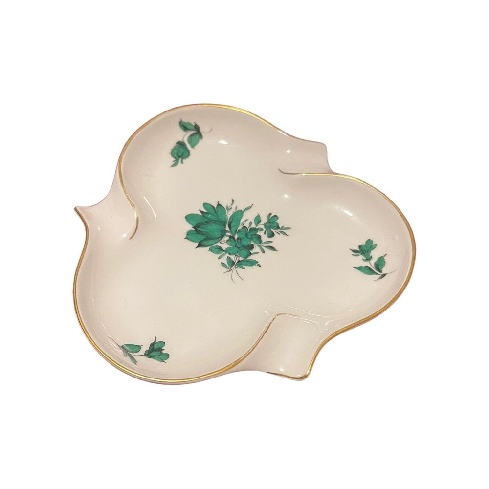 Austrian Augarten Wien Maria Theresia Wing Edge Porcelain Trinket Dish Ashtray